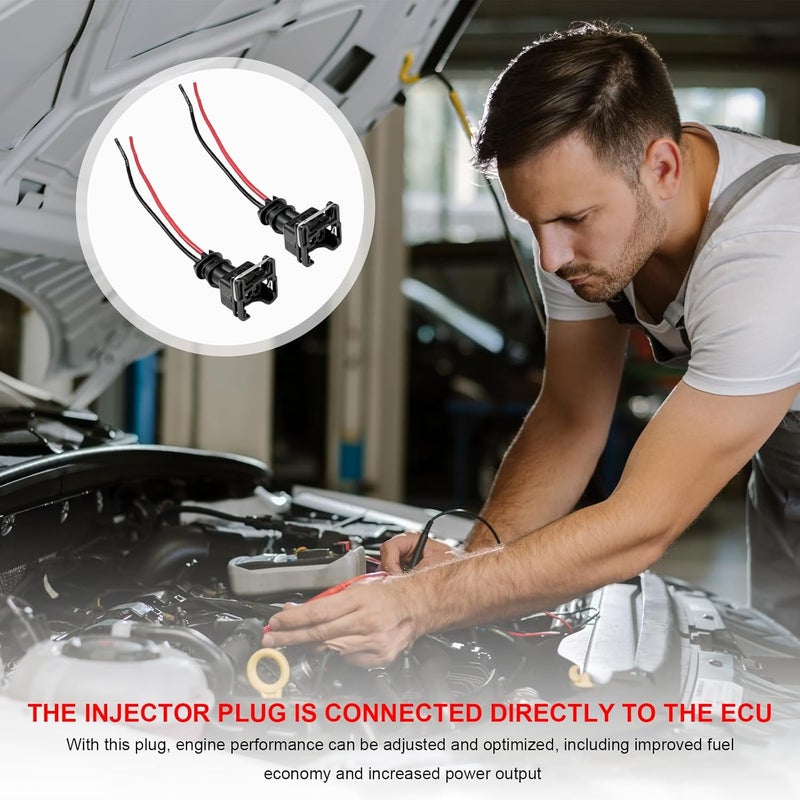 NYTKL 8 PCS Fuel Injector Connector, EV1 OBD1 Typre Plug Wire Harness Pigtail Wiring Loom, Plug-in Adapter Fuel Injector Socket with 18 AWG Extended Wires, Car Accessories - Image 5